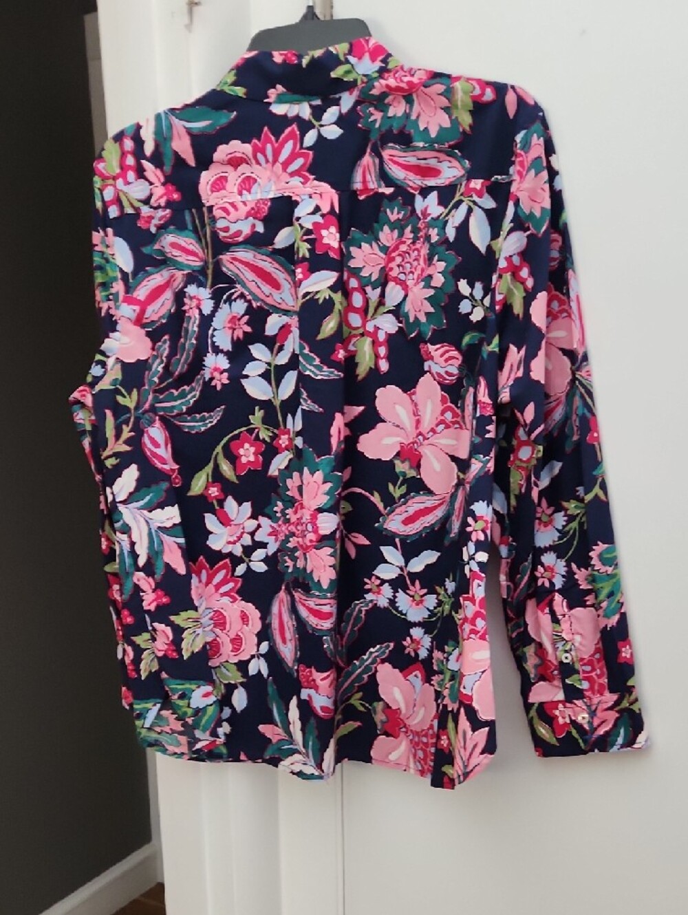Talbots Multicolor Floral Button Down in Navy and Pink - Picture 6 of 6